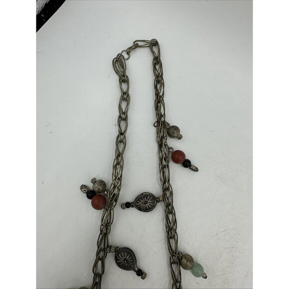 Vintage Prayer Box Holder Necklace Tibetan Beaded Chain Handmade - Picture 5 of 16